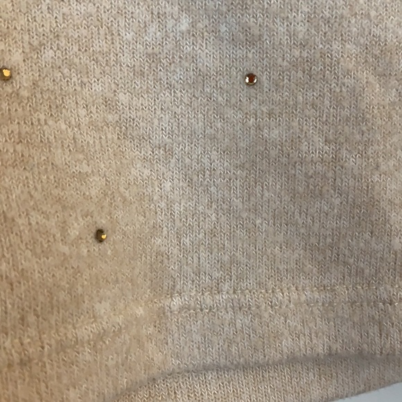 Zara Girl 13/14 Tan Sweater Puff Shoulder EUC Gold Rhinestones - Picture 5 of 13